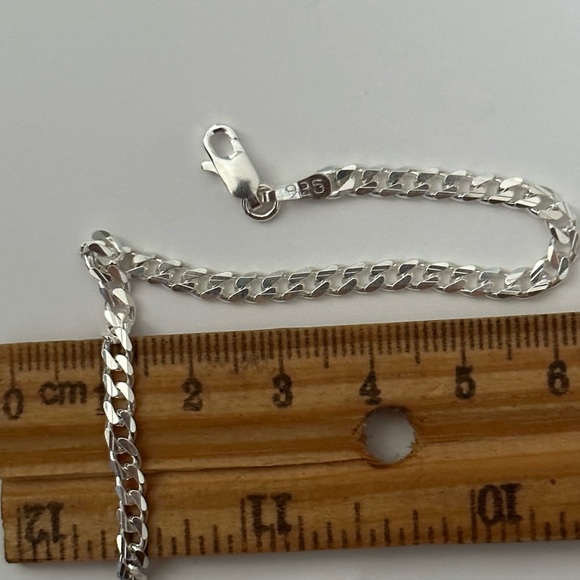 Unisex 925 Silver 4mm necklace 22 inches cuban chain - Picture 4 of 4